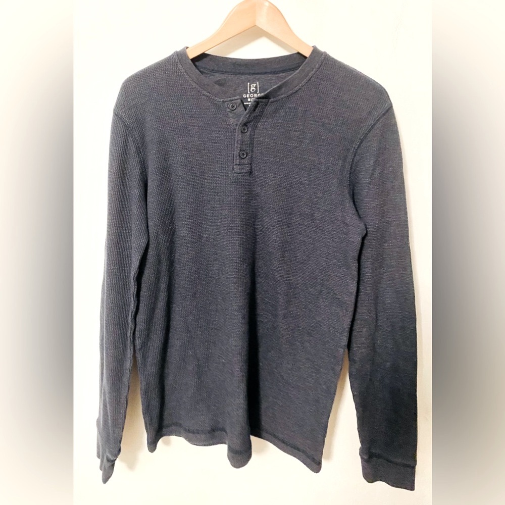 George Navy Henley Shirt